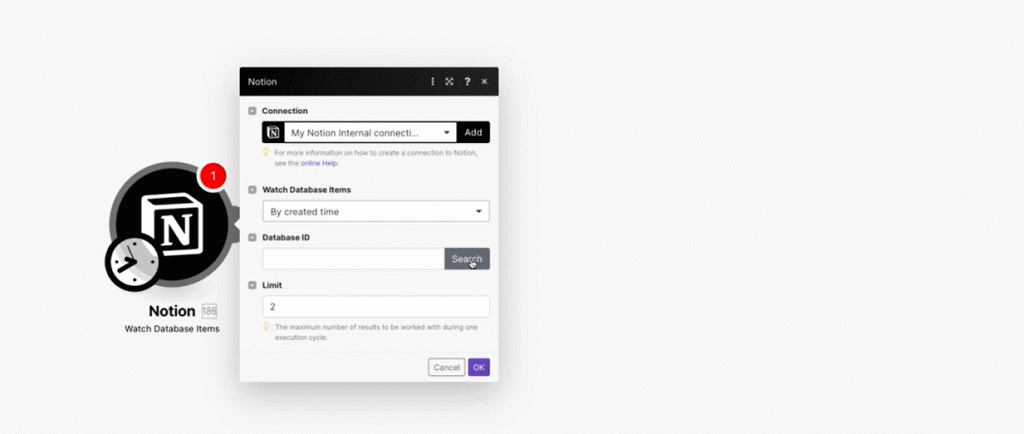 Make工作流连接Notion image-1024x434.gif